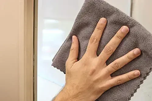 Arkwright SmartEdge Microfiber Cleaning Cloths - (Pack of 12) Thick Edge Less Dish Drying Towel for Car, Polishing, Washing, and Auto Detailing, 16 x 16 in, Grey - 5