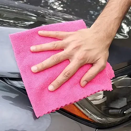 Arkwright SmartEdge Microfiber Cleaning Cloths Bulk - Case of 180 - Thick Edge Less Dish Drying Towel for Car, Polishing, Washing, and Auto Detailing, 16 x 16 in, Pink - ARKWRIGHT LLC (1)