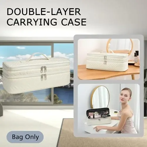 ARLMEGOR Double-Layer Carrying Case Apply to Revlon One-Step Hair Dryer, Travel Bag for Hair Volumizer/Styler,Water Resistant Storage Organizer Box,Compatible with FlexStyle AttacModazoneent (Bag Only) - 1