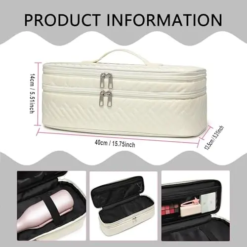 ARLMEGOR Double-Layer Carrying Case Apply to Revlon One-Step Hair Dryer, Travel Bag for Hair Volumizer/Styler,Water Resistant Storage Organizer Box,Compatible with FlexStyle AttacModazoneent (Bag Only) - 3