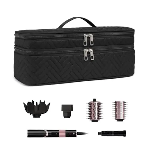 ARLMEGOR Double-Layer Carrying Case Apply to Revlon One-Step Hair Dryer, Travel Bag for Hair Volumizer/Styler,Water Resistant Storage Organizer Box,Compatible with FlexStyle AttacModazoneent (Bag Only) - 1