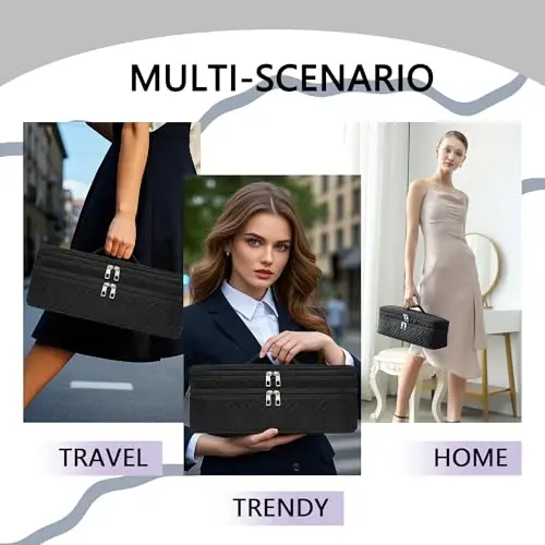 ARLMEGOR Double-Layer Carrying Case Apply to Revlon One-Step Hair Dryer, Travel Bag for Hair Volumizer/Styler,Water Resistant Storage Organizer Box,Compatible with FlexStyle AttacModazoneent (Bag Only) - 6