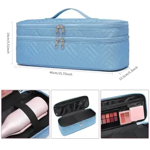 ARLMEGOR Double-Layer Carrying Case Apply to Revlon One-Step Hair Dryer, Travel Bag for Hair Volumizer/Styler,Water Resistant Storage Organizer Box,Compatible with FlexStyle AttacModazoneent (Bag Only) - 5
