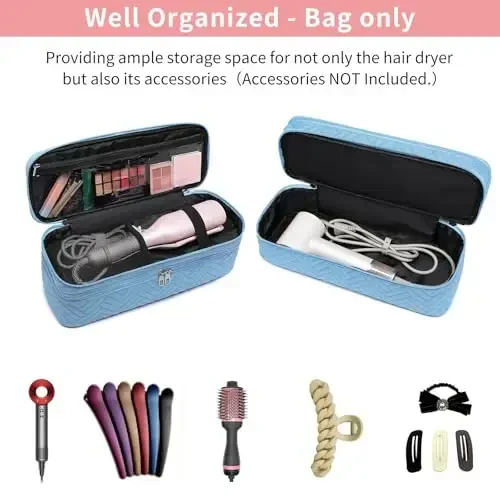 ARLMEGOR Double-Layer Carrying Case Apply to Revlon One-Step Hair Dryer, Travel Bag for Hair Volumizer/Styler,Water Resistant Storage Organizer Box,Compatible with FlexStyle AttacModazoneent (Bag Only) - 6