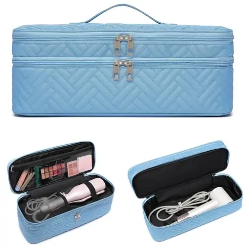 ARLMEGOR Double-Layer Carrying Case Apply to Revlon One-Step Hair Dryer, Travel Bag for Hair Volumizer/Styler,Water Resistant Storage Organizer Box,Compatible with FlexStyle AttacModazoneent (Bag Only) - 1