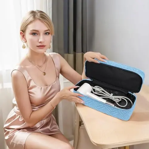 ARLMEGOR Double-Layer Carrying Case Apply to Revlon One-Step Hair Dryer, Travel Bag for Hair Volumizer/Styler,Water Resistant Storage Organizer Box,Compatible with FlexStyle AttacModazoneent (Bag Only) - 2
