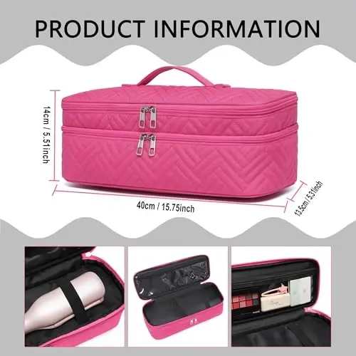 ARLMEGOR Double-Layer Carrying Case Apply to One-Step Hair Dryer, Travel Bag for Hair Volumizer/Styler,Water Resistant Storage Organizer Box,Compatible with FlexStyle AttacModazoneent (Bag Only) - 4