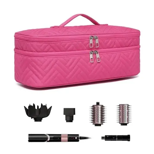 ARLMEGOR Double-Layer Carrying Case Apply to One-Step Hair Dryer, Travel Bag for Hair Volumizer/Styler,Water Resistant Storage Organizer Box,Compatible with FlexStyle AttacModazoneent (Bag Only) - ARLMEGOR