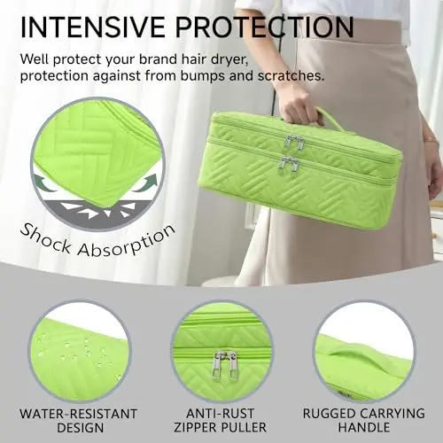ARLMEGOR Double-Layer Carrying Case Apply to One-Step Hair Dryer, Travel Bag for Hair Volumizer/Styler,Water Resistant Storage Organizer Box,Compatible with FlexStyle AttacModazoneent (Bag Only) - 3