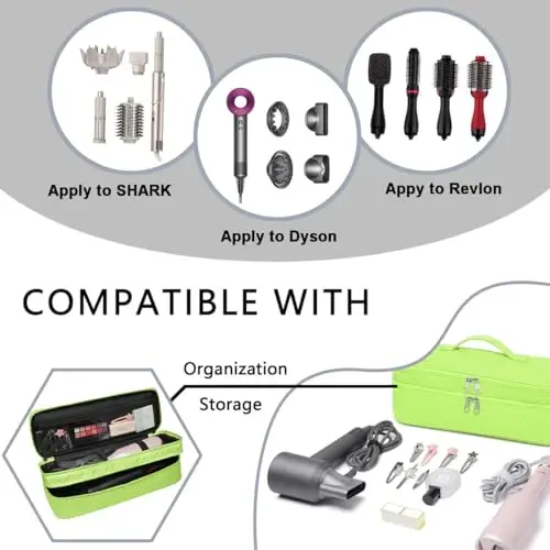 ARLMEGOR Double-Layer Carrying Case Apply to One-Step Hair Dryer, Travel Bag for Hair Volumizer/Styler,Water Resistant Storage Organizer Box,Compatible with FlexStyle AttacModazoneent (Bag Only) - 5