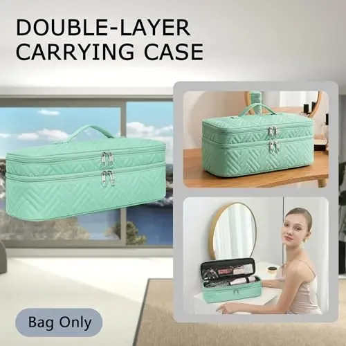 ARLMEGOR Double-Layer Carrying Case Apply to One-Step Hair Dryer, Travel Bag for Hair Volumizer/Styler,Water Resistant Storage Organizer Box,Compatible with FlexStyle AttacModazoneent (Bag Only) - 2