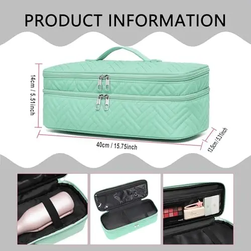 ARLMEGOR Double-Layer Carrying Case Apply to One-Step Hair Dryer, Travel Bag for Hair Volumizer/Styler,Water Resistant Storage Organizer Box,Compatible with FlexStyle AttacModazoneent (Bag Only) - 4