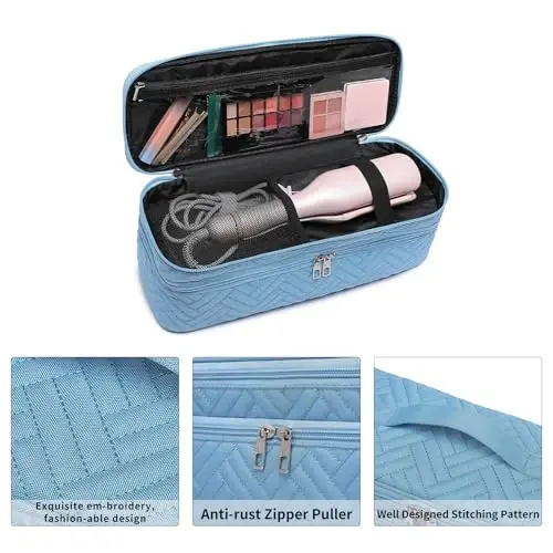 ARLMEGOR Double-Layer Carrying Case Apply to Revlon One-Step Hair Dryer, Travel Bag for Hair Volumizer/Styler,Water Resistant Storage Organizer Box,Compatible with FlexStyle AttacModazoneent (Bag Only) - 3