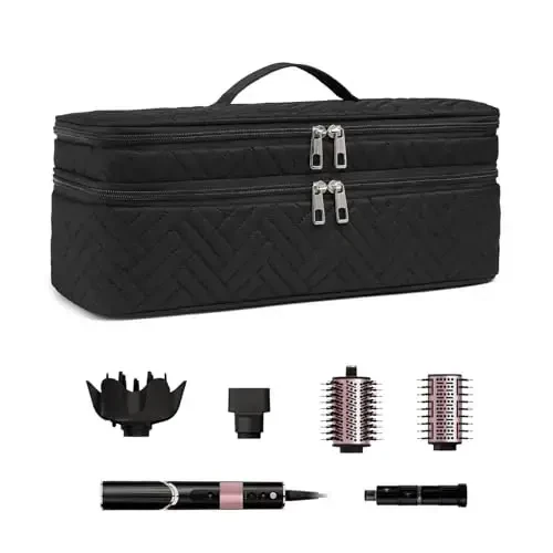ARLMEGOR Double-Layer Carrying Case Apply to Revlon One-Step Hair Dryer, Travel Bag for Hair Volumizer/Styler,Water Resistant Storage Organizer Box,Compatible with FlexStyle AttacModazoneent (Bag Only) - ARLMEGOR