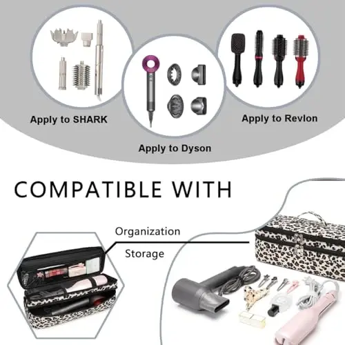ARLMEGOR Double-Layer Carrying Case Apply to Revlon One-Step Hair Dryer, Travel Bag for Hair Volumizer/Styler,Water Resistant Storage Organizer Box,Compatible with FlexStyle AttacModazoneent (Bag Only) - 5