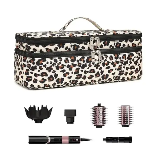 ARLMEGOR Double-Layer Carrying Case Apply to Revlon One-Step Hair Dryer, Travel Bag for Hair Volumizer/Styler,Water Resistant Storage Organizer Box,Compatible with FlexStyle AttacModazoneent (Bag Only) - ARLMEGOR