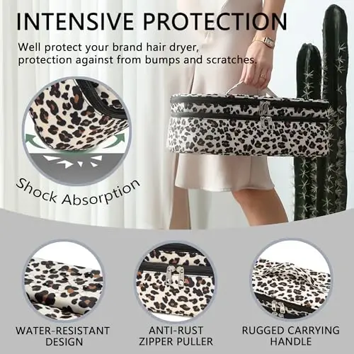 ARLMEGOR Double-Layer Carrying Case Apply to Revlon One-Step Hair Dryer, Travel Bag for Hair Volumizer/Styler,Water Resistant Storage Organizer Box,Compatible with FlexStyle AttacModazoneent (Bag Only) - 3