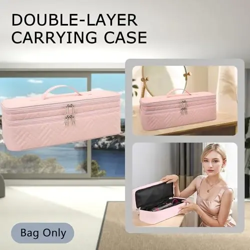 ARLMEGOR Double-Layer Carrying Case Compatible with Revlon One-Step Hair Dryer, Travel Bag for Hair Volumizer/Styler,Water Resistant Storage Organizer Box,Apply to FlexStyle AttacModazoneent (Bag Only) - 2