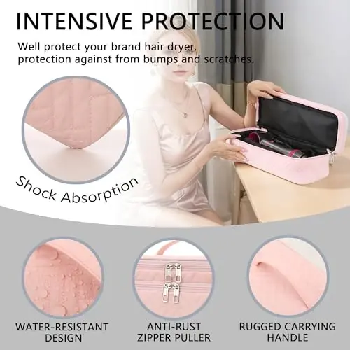 ARLMEGOR Double-Layer Carrying Case Compatible with Revlon One-Step Hair Dryer, Travel Bag for Hair Volumizer/Styler,Water Resistant Storage Organizer Box,Apply to FlexStyle AttacModazoneent (Bag Only) - 3