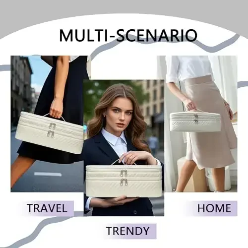 ARLMEGOR Двухслойный чехол для переноски, подходит для фена Revlon One-Step, дорожная сумка для придания объема волосам/стайлера, водонепроницаемый органайзер для хранения, совместим с насадкой FlexStyle (только сумка) - ARLMEGOR