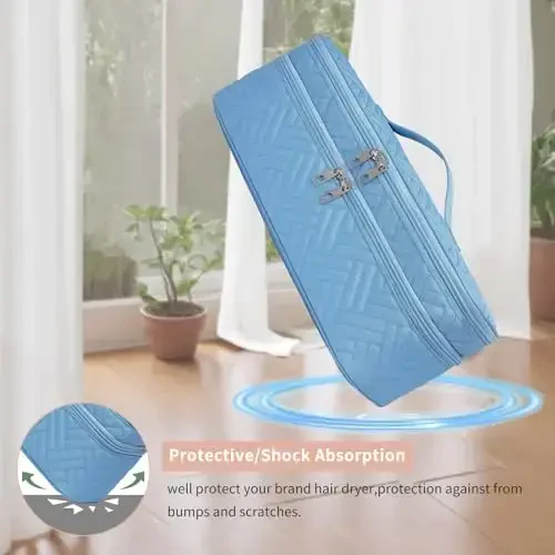 ARLMEGOR Ikki qatlamli tashish qutisi Revlon One-Step soch quritgichiga mos keladi, Soch hajmini oshiruvchi/stilist uchun sayohat sumkasi, Suvga chidamli saqlash qutisi, FlexStyle AttacModazoneent bilan mos keladi (faqat sumka) - 4