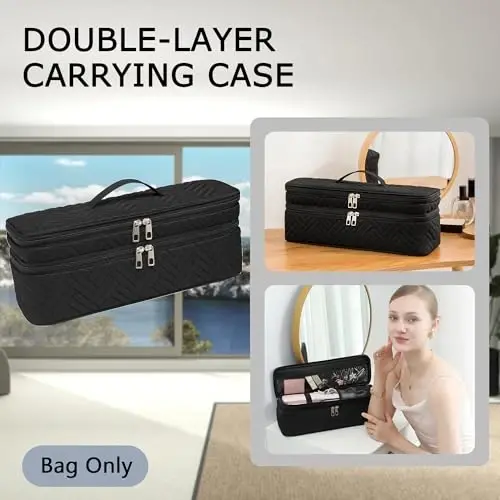 ARLMEGOR Ikki qatlamli tashish sumkasi Revlon One-Step sochlarini fen mashinasi uchun mo'ljallangan, Soch turmagi / stilisti uchun sayohat sumkasi, Suv o'tkazmaydigan saqlash qutisi, FlexStyle biriktirgichi bilan mos keladi (faqat sumka) - ARLMEGOR (1)