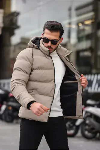 Armali Karbon Teri Mont Kapüşonli PLDP 2959-BEJ - STILKOMBIN (1)