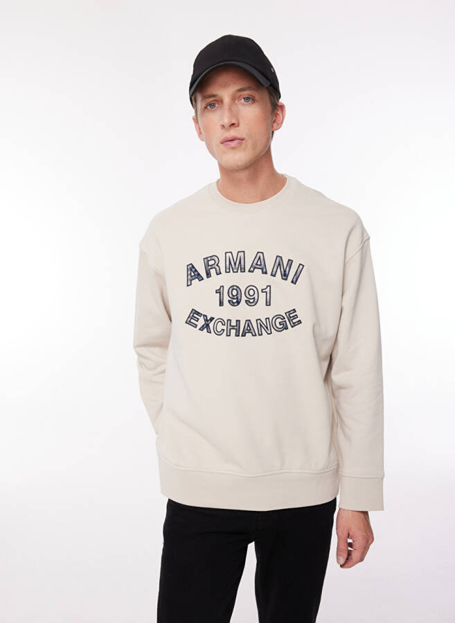 Armani Exchange Bisiklet Yaka Bej Erkek Sweatshırt 6RZMGA 1993 MOONSTRUK - 2