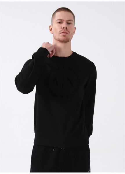 Armani Exchange Bisiklet Yaka Siyah Erkek Sweatshırt 8NZM87 1200-BLACK - 8