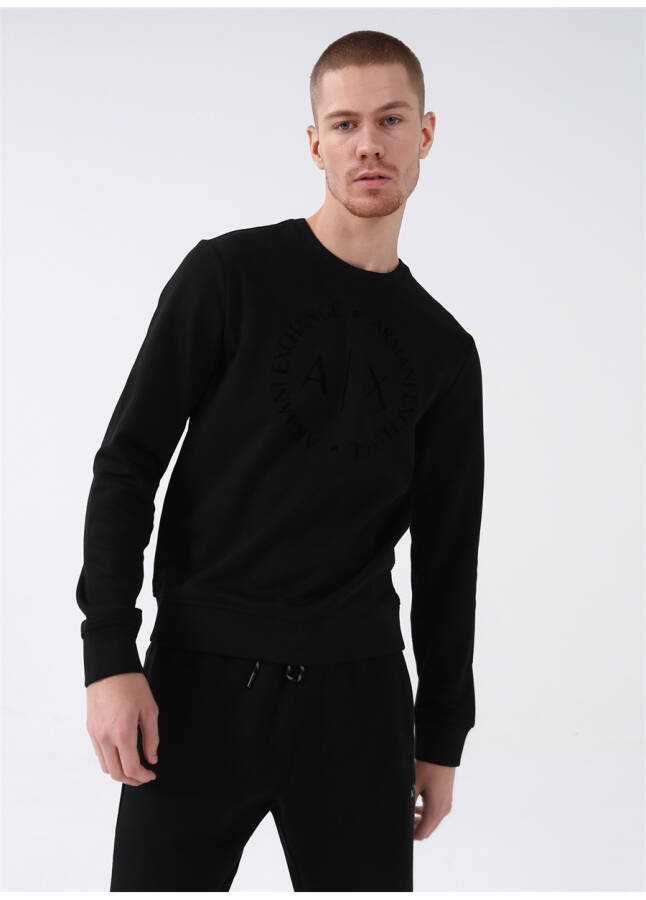 Armani Exchange Crew Neck Black Men's Sweatshirt 8NZM87 1200-BLACK - 6