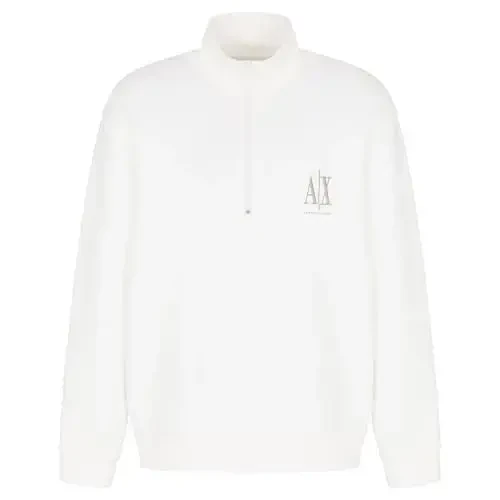 Armani Exchange erkaklar Cotton Icon Logo Yarim fermuarli sviter - 1