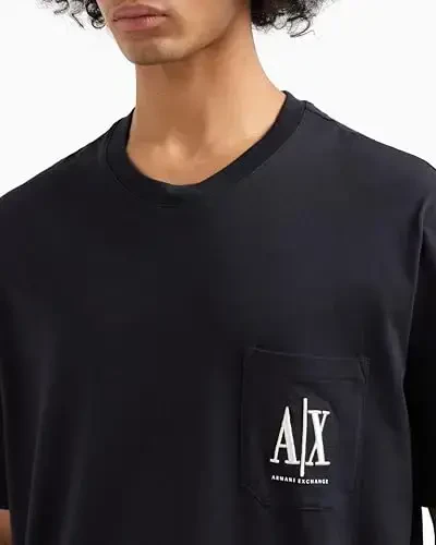 Armani Exchange erkaklar Icon cho'ntak logotipi futbolkasi - ARMANI EXCHANGE (1)