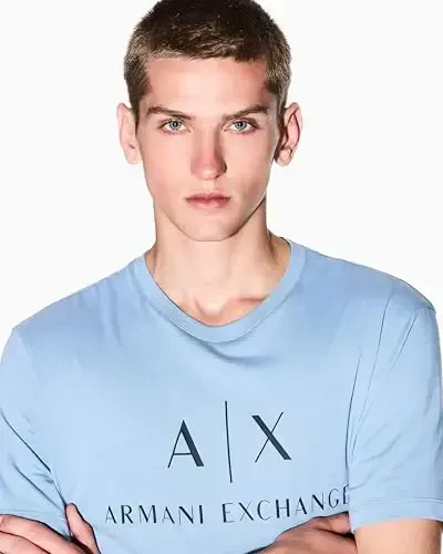 Armani Exchange erkaklar klassik ekipaj logotipi futbolkasi - 2