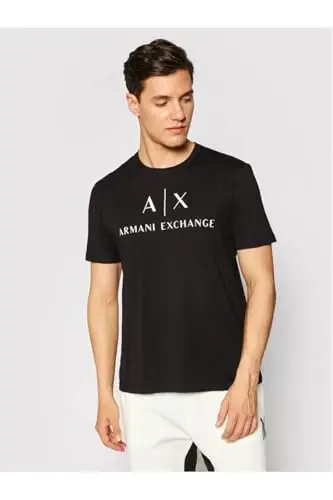 Armani Exchange erkaklar klassik ekipaj logotipli futbolka - 2