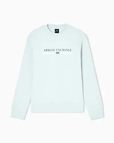 Armani Exchange erkaklar ko'krak nishoni logotipi Crewneck - ARMANI EXCHANGE