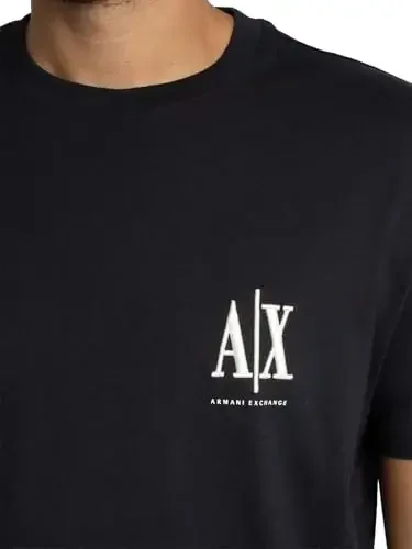 Armani Exchange erkaklar ko'krak nishoni logotipi futbolkasi - 4