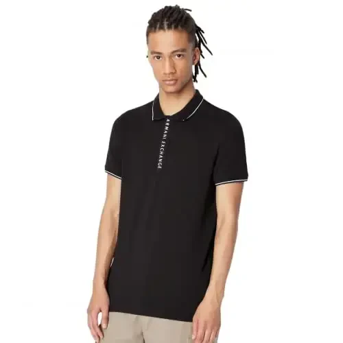 Armani Exchange erkaklar logotipi fermuarli jersi polo - 1