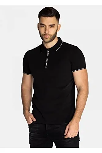 Armani Exchange erkaklar logotipi fermuarli jersi polo - 2