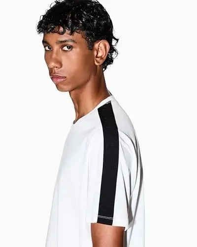 Armani Exchange erkaklar logotipi lenta paxta futbolkasi - 4