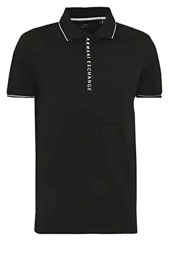 Armani Exchange erkaklar logotipi Zip Jersey Polo - 2