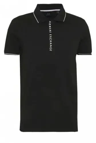 Armani Exchange erkaklar logotipi Zip Jersey Polo - 6