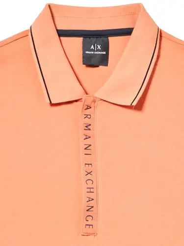 Armani Exchange erkaklar logotipi Zip Jersey Polo - 2