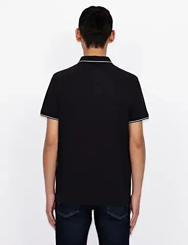 Armani Exchange erkaklar logotipli fermuarli jersi polo - 4