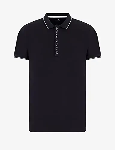 Armani Exchange erkaklar logotipli fermuarli jersi polo - 6