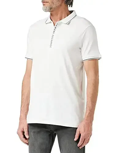 Armani Exchange erkaklar logotipli fermuarli jersi polo 