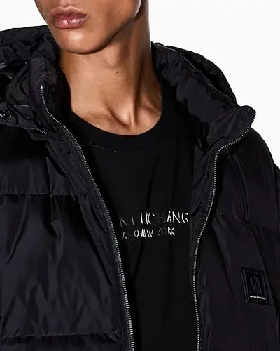 Armani Exchange erkaklar markazi logotipi Milano/Nyu-York logotipi futbolkasi - ARMANI (1)