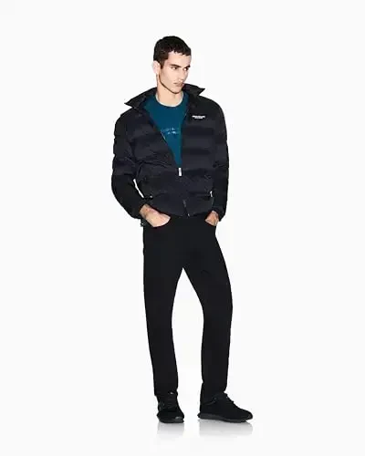 Armani Exchange erkaklar markazi logotipi Milano/Nyu-York logotipi futbolkasi - 3