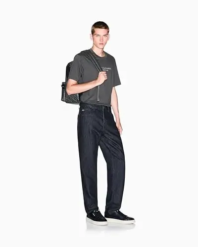 Armani Exchange erkaklar markazi Logotipi Milano/Nyu-York Logotipi futbolkasi - 3