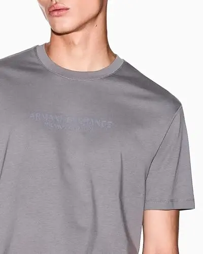 Armani Exchange erkaklar markazi logotipi Milano/Nyu-York logotipi futbolkasi - ARMANI (1)