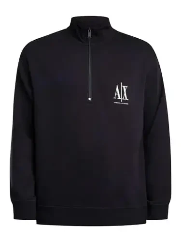 Armani Exchange erkaklar paxta Icon Logo Half Zip свитери - 5